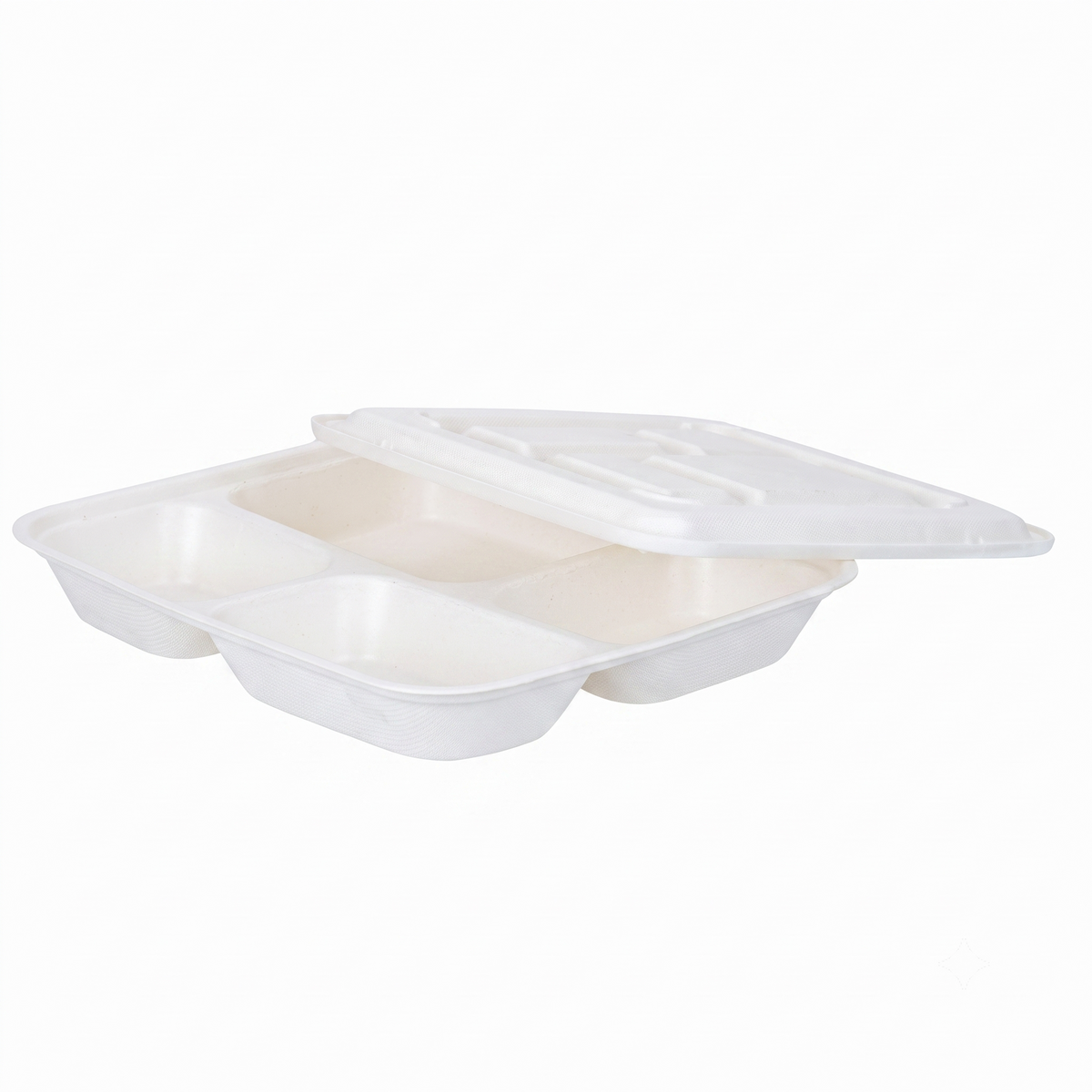 36oz (1100ml) Lid 4-comp.Container, Biodegradable Cornstarch