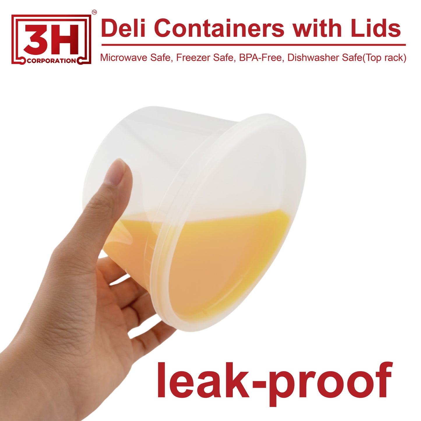 16 oz Deli Containers with Lids(240 Sets, 480 Pics), Soup Cups with Lids, Food Storage Containers