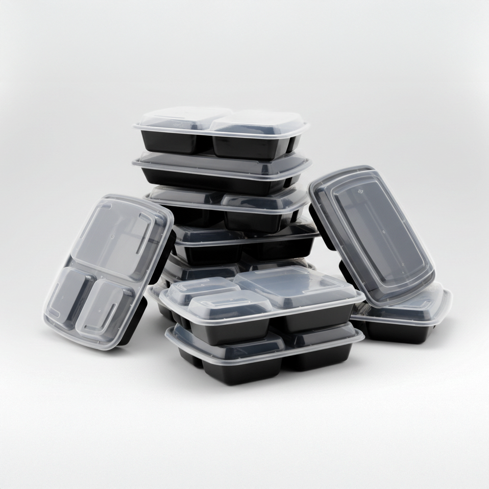 Meal Prep Containers - Black & White