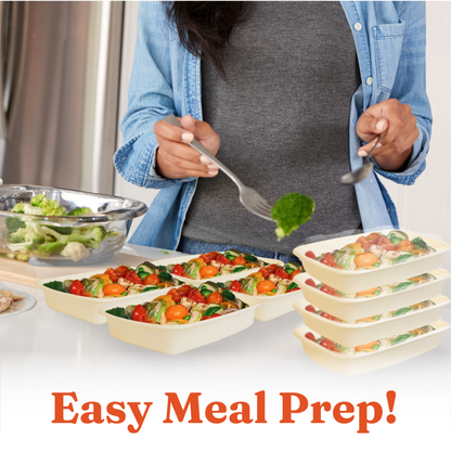 16 oz Meal Prep Containers with Lids(150 Sets, 300 Pieces), Natural Beige