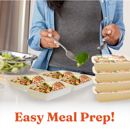 38 oz Meal Prep Containers with Lids (150 Sets, 300 Pics), Natural Beige
