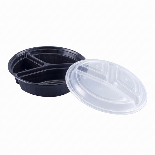48oz 3 Compartments Round PP Container