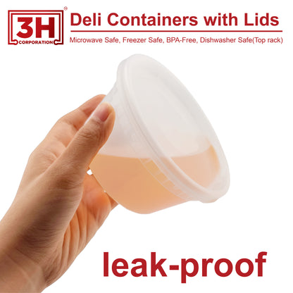 12oz Deli Containers with Lids (240 Sets, 480 Pics), Soup Cup with Lids