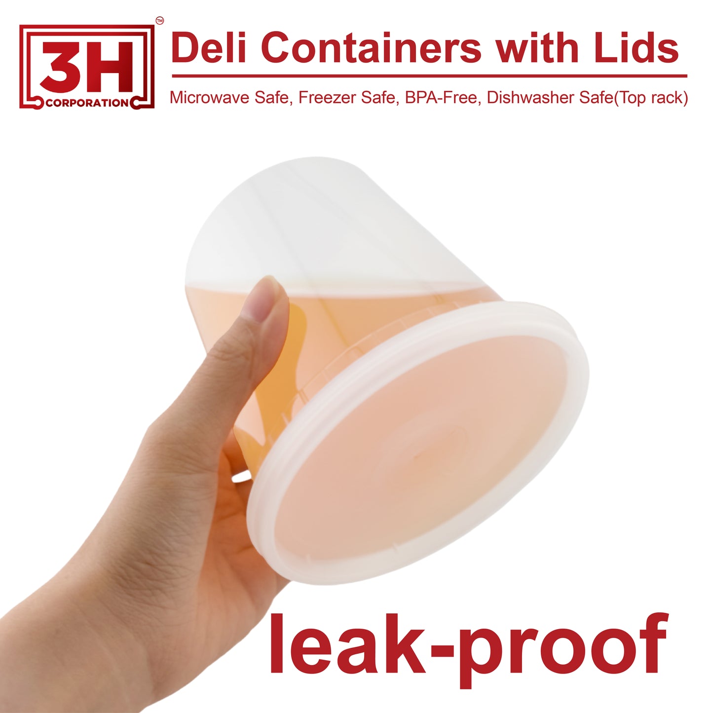 24 oz Deli Containers with Lids(240 Sets, 480 Pics), Soup Cups with Lids, Food Storage Containers