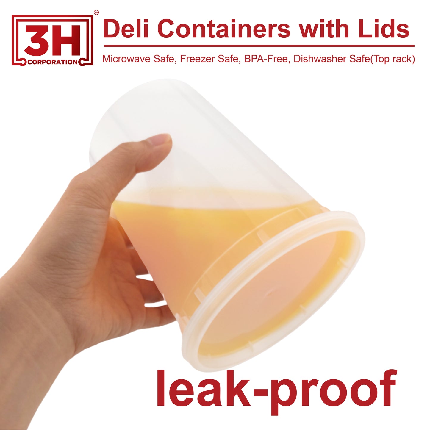 32 oz Deli Containers with Lids(240 Sets, 480 Pics), Soup Cups with Lids, Food Storage Containers