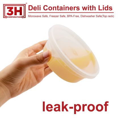 8 oz Deli Containers with Lids (240 Sets, 480 Pics), Soup Cups with Lids, Food Storage Containers with Lids