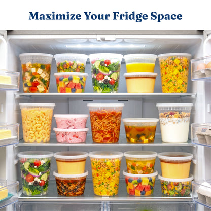 16 oz USA Clear Deli Containers with Lids(240 Sets, 480 Pics), Soup Cups with Lids, Food Storage Container