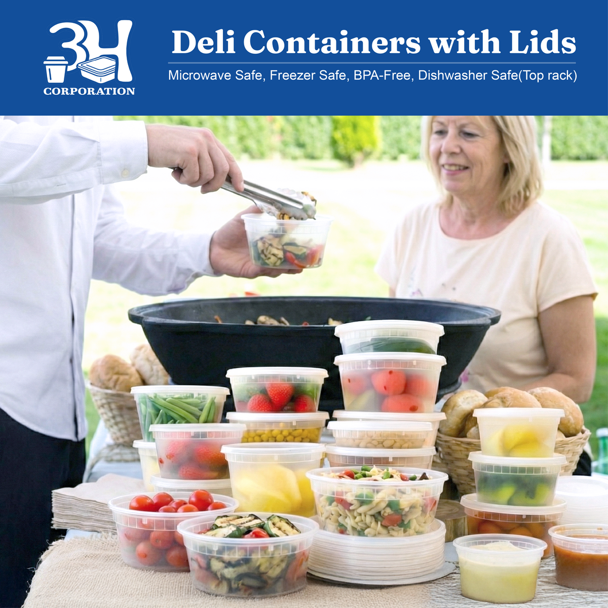 8 oz Deli Containers with Lids (240 Sets, 480 Pics), Soup Cups with Lids, Food Storage Containers with Lids