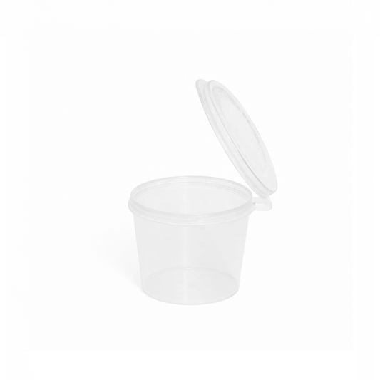 Clear PP Portion Cup with Hinged Lid – 1 OZ