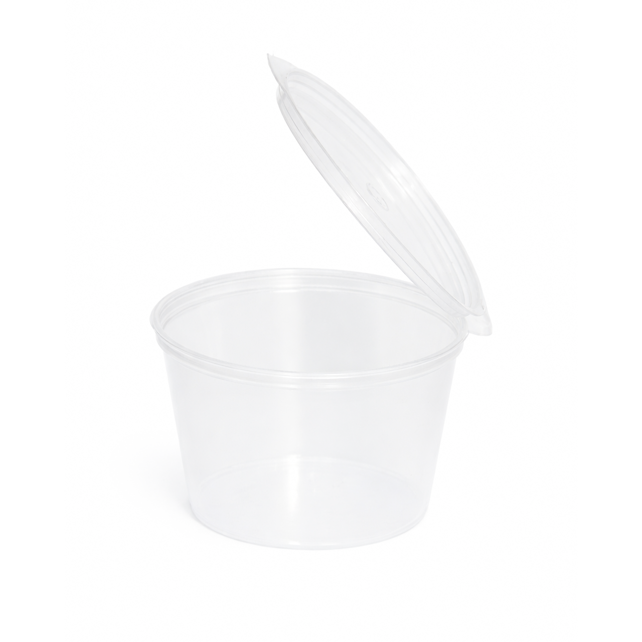 Clear PP Portion Cup with Hinged Lid - 4 OZ High