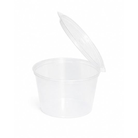 Clear PP Portion Cup with Hinged Lid - High 4 OZ