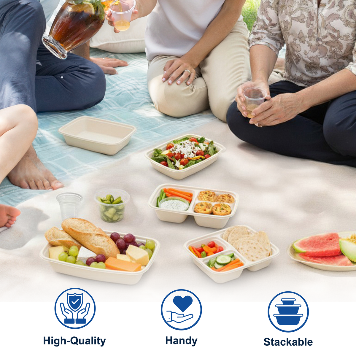 12 oz Meal Prep Containers with Lids, Natural Beige
